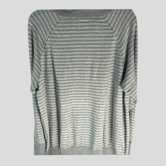 Lane Bryant Plus Size Women's New Silver Stripped & Gray Cardigan Sweater. - Picture 7 of 9